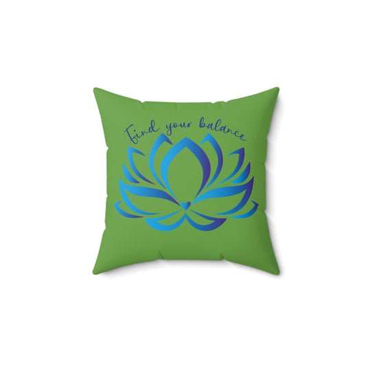 Zen Lotus Square Pillow, Decor Cushion, Meditation Gift, Mindfulness Home Decor, Yoga Room Accent