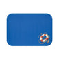 Nautical-Themed Bath Mat, Coastal Bathroom Decor, Blue Bath Rug, Lifesaver Design, Beach House Accessories