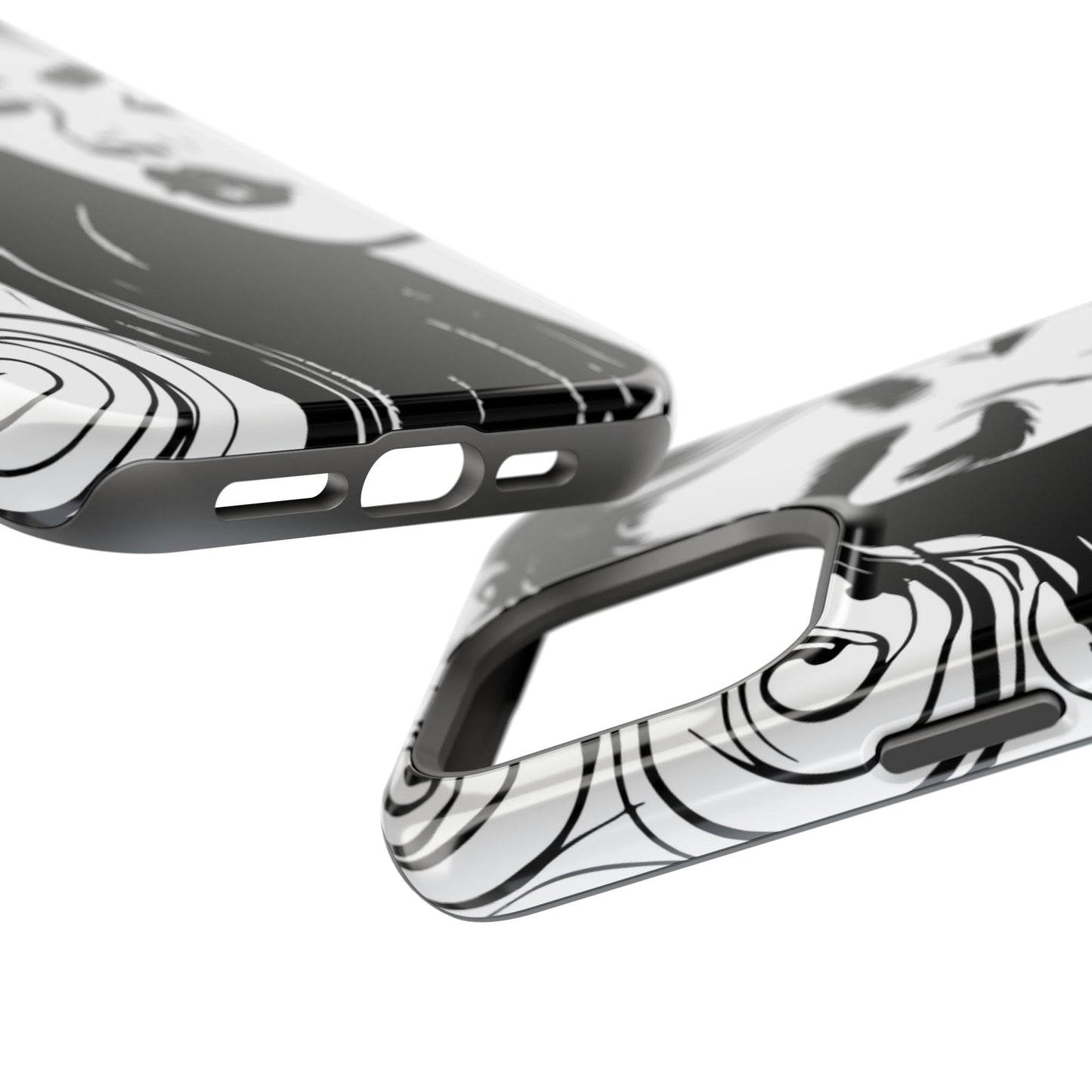 Artistic Black & White Portrait Phone Case — Magnetic Impact-Resistant