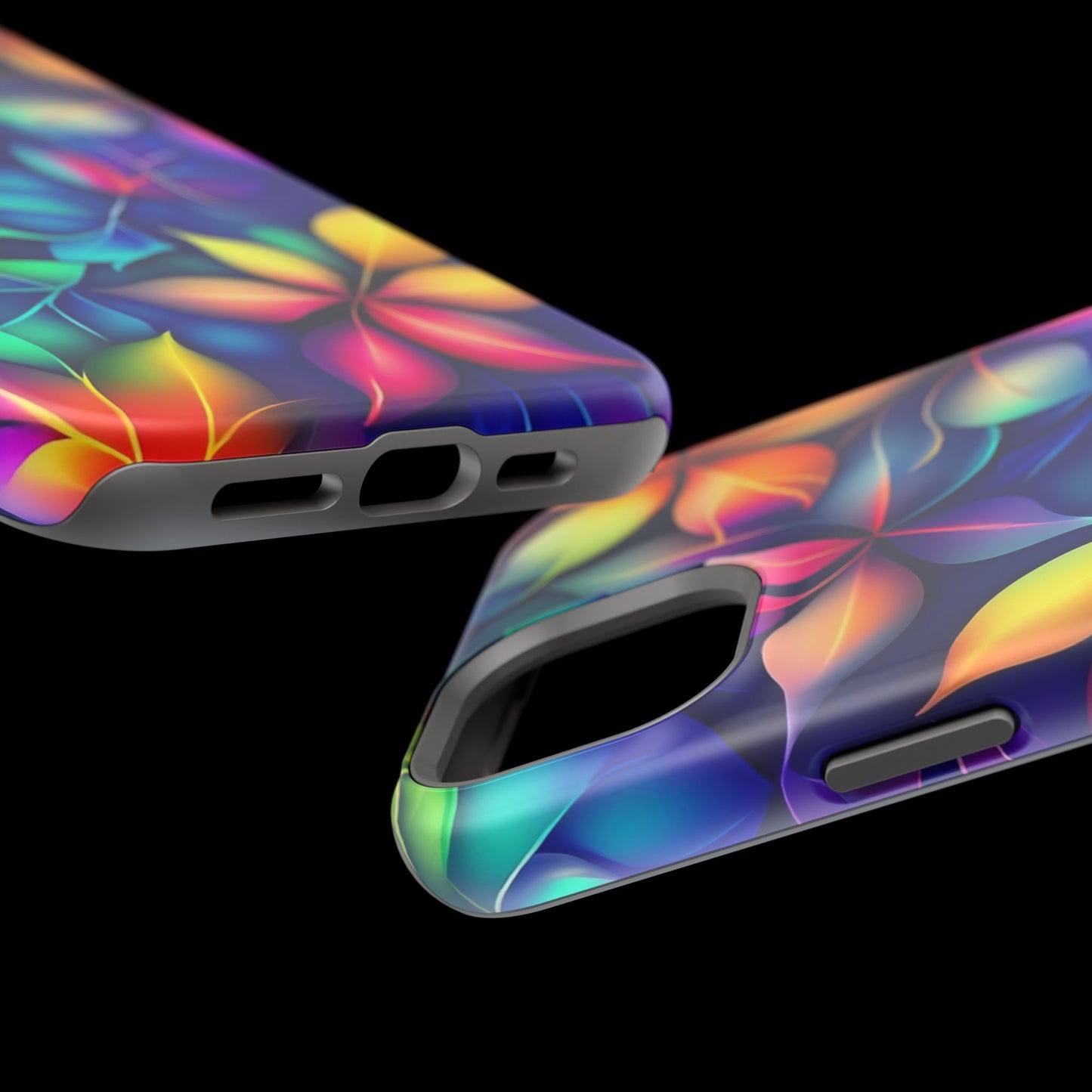 Floral Prism Magnetic Impact-Resistant Phone Case — Colorful Gradient Petal Design