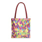 Colorful Geometric Tote Bag, Funky Shoulder Bag, Eco-Friendly Shopping Tote, Stylish Beach Bag, Art-Inspired Everyday Bag