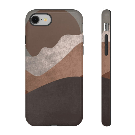 Abstract Earthtone Phone Case — Brown Layered Rugged Tough Case