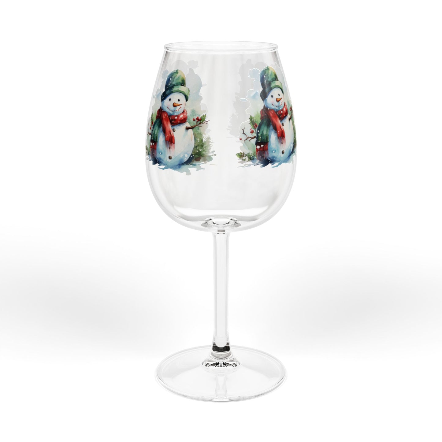 12oz Snowman Wine Glass - Christmas Holiday Holiday Cheer Stemmed Glass