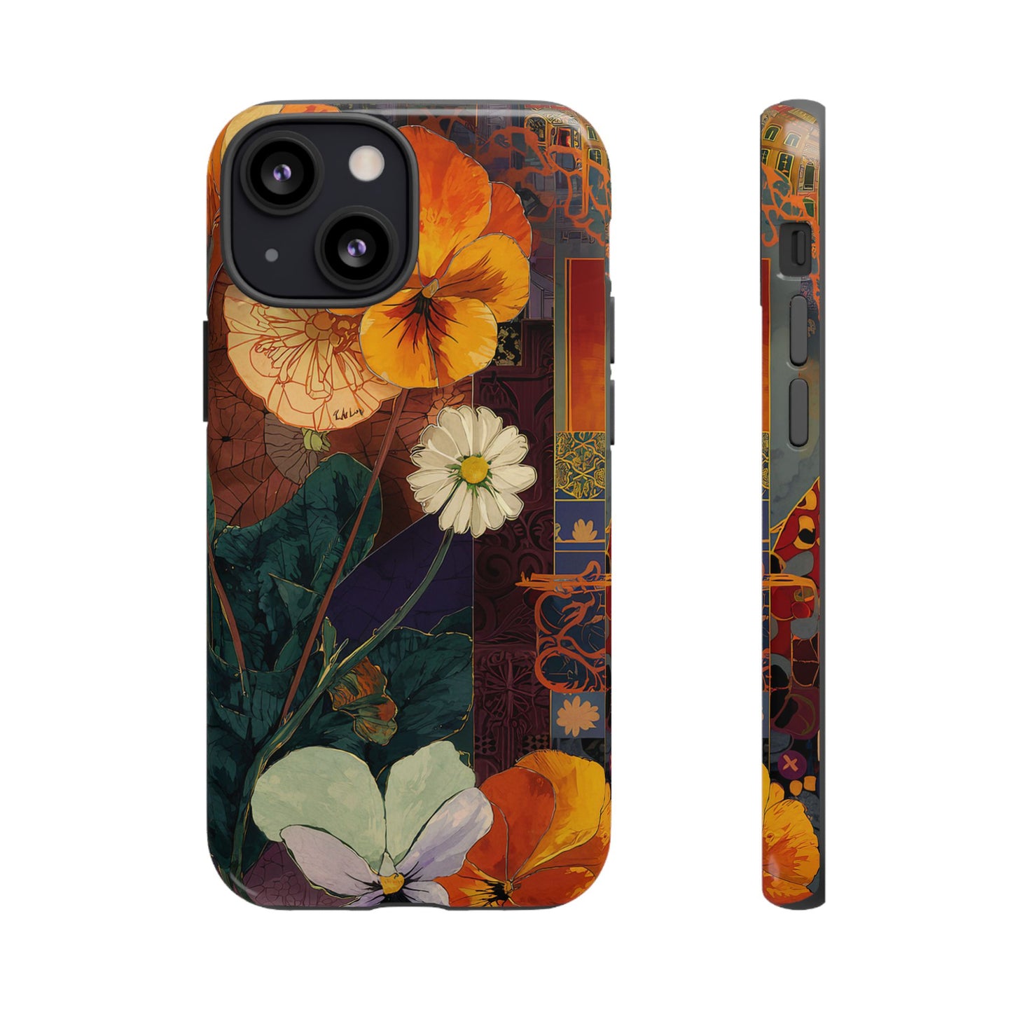 Floral Pansy Tough Phone Case — Vintage Botanical Protection