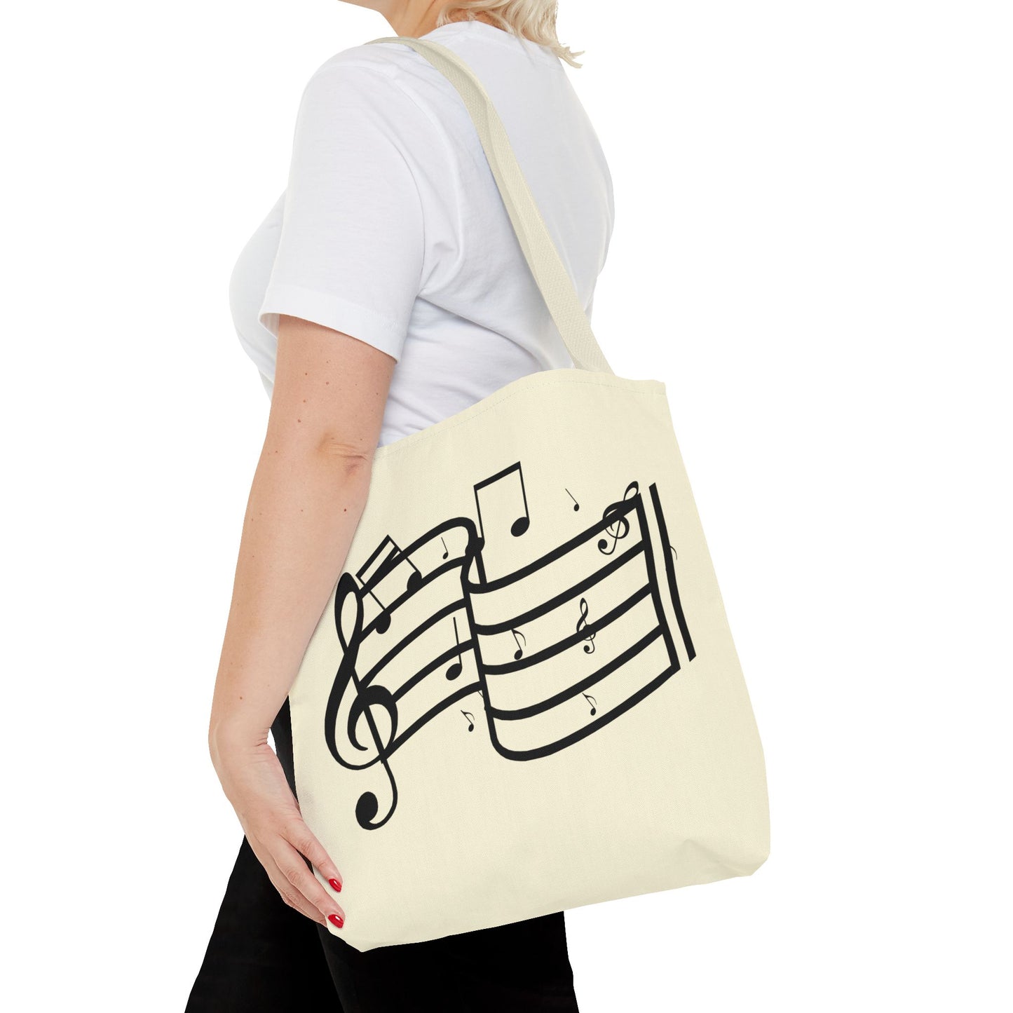 Music Notes Tote Bag — Sheet Melody Canvas Tote for Musicians & Music Lovers