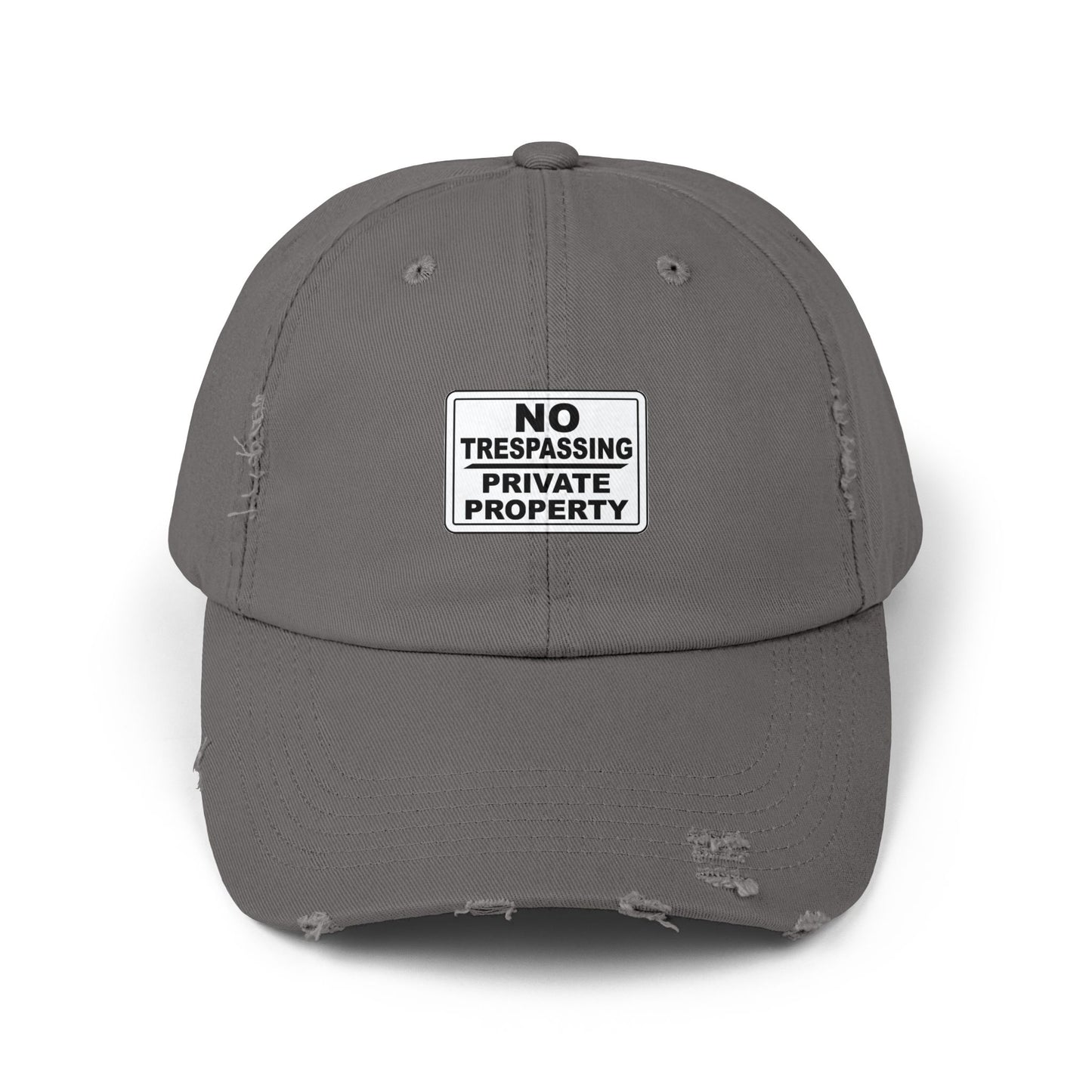 Unisex Distressed Cap - No Trespassing