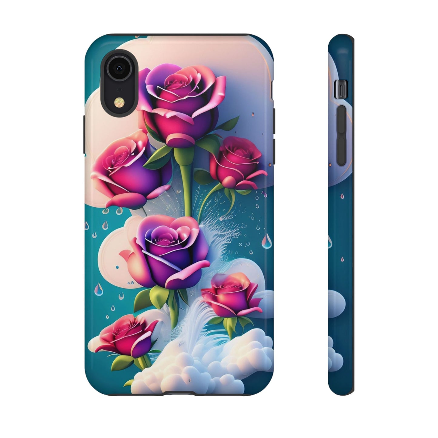 Floral Dream Tough Phone Case — Rose Bouquet Clouds Design