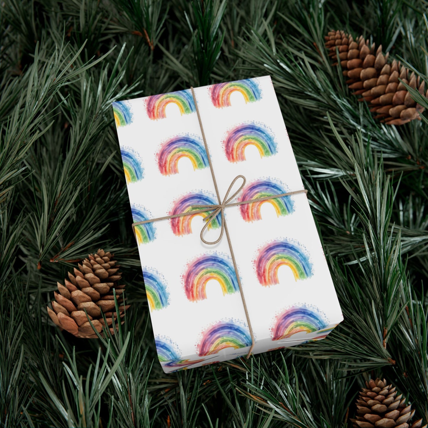Rainbow Watercolor Gift Wrap Paper — Cheerful Rainbow Wrapping for Birthdays, Baby Showers & Pride