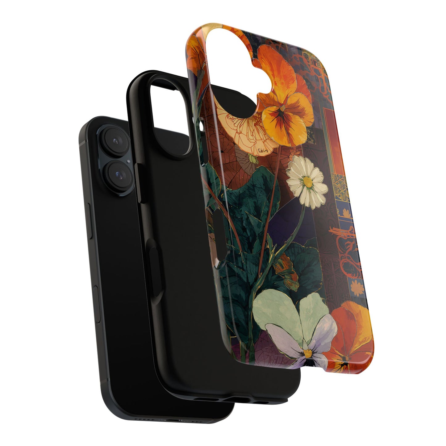 Floral Pansy Tough Phone Case — Vintage Botanical Protection