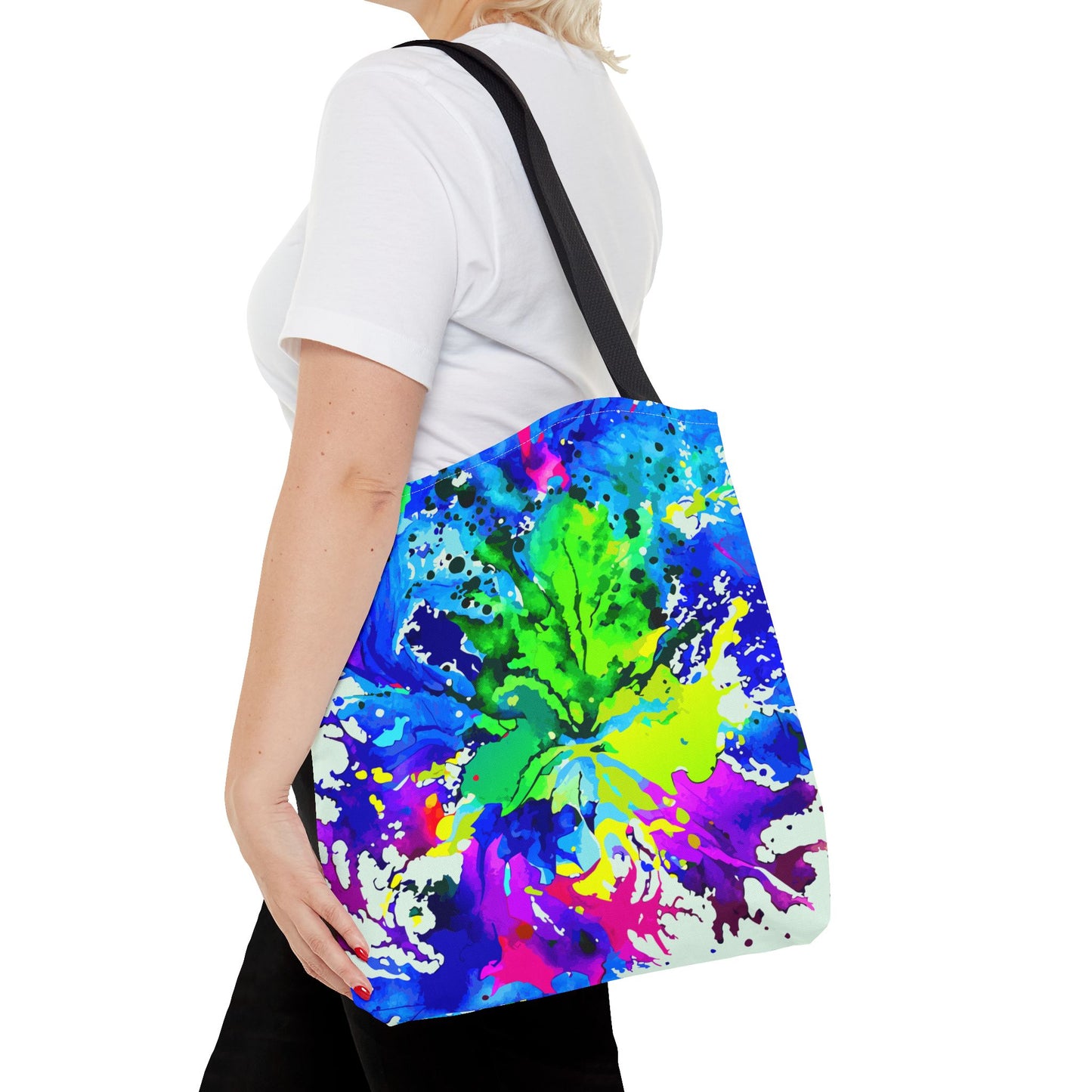 Vibrant Abstract Tote Bag Colorful Shopping Bag, Beach Tote