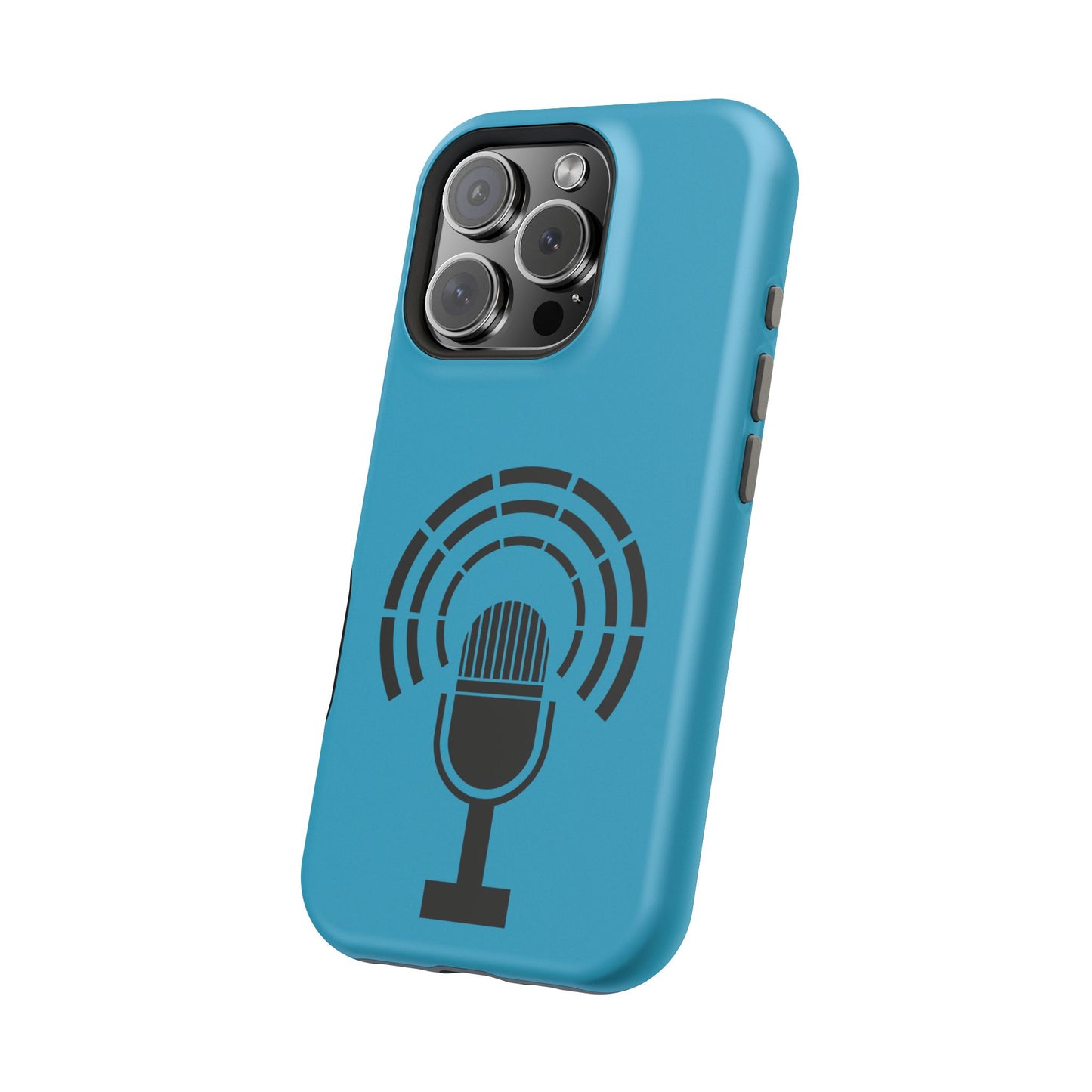 Phone Case — Retro Microphone Podcast Design, Magnetic Impact-Resistant