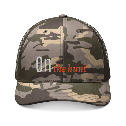 Camouflage Trucker Hat — "On the Hunt" Embroidered Hunting Cap