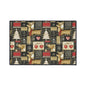 Christmas Reindeer Patchwork Floor Mat — Heavy Duty Holiday Entry Rug
