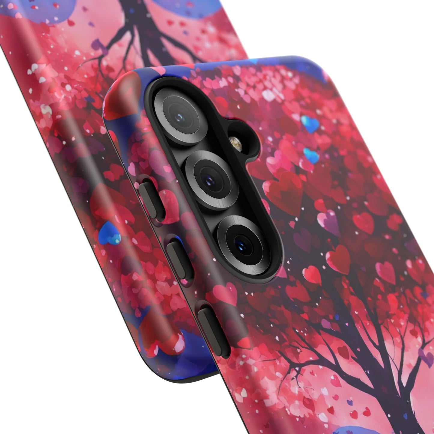 Heart Tree Phone Case — Romantic Red & Blue Protective Tough Case