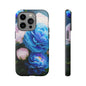 Floral Blue Peony Phone Case — Protective Tough Case with Pink & Blue Blooms