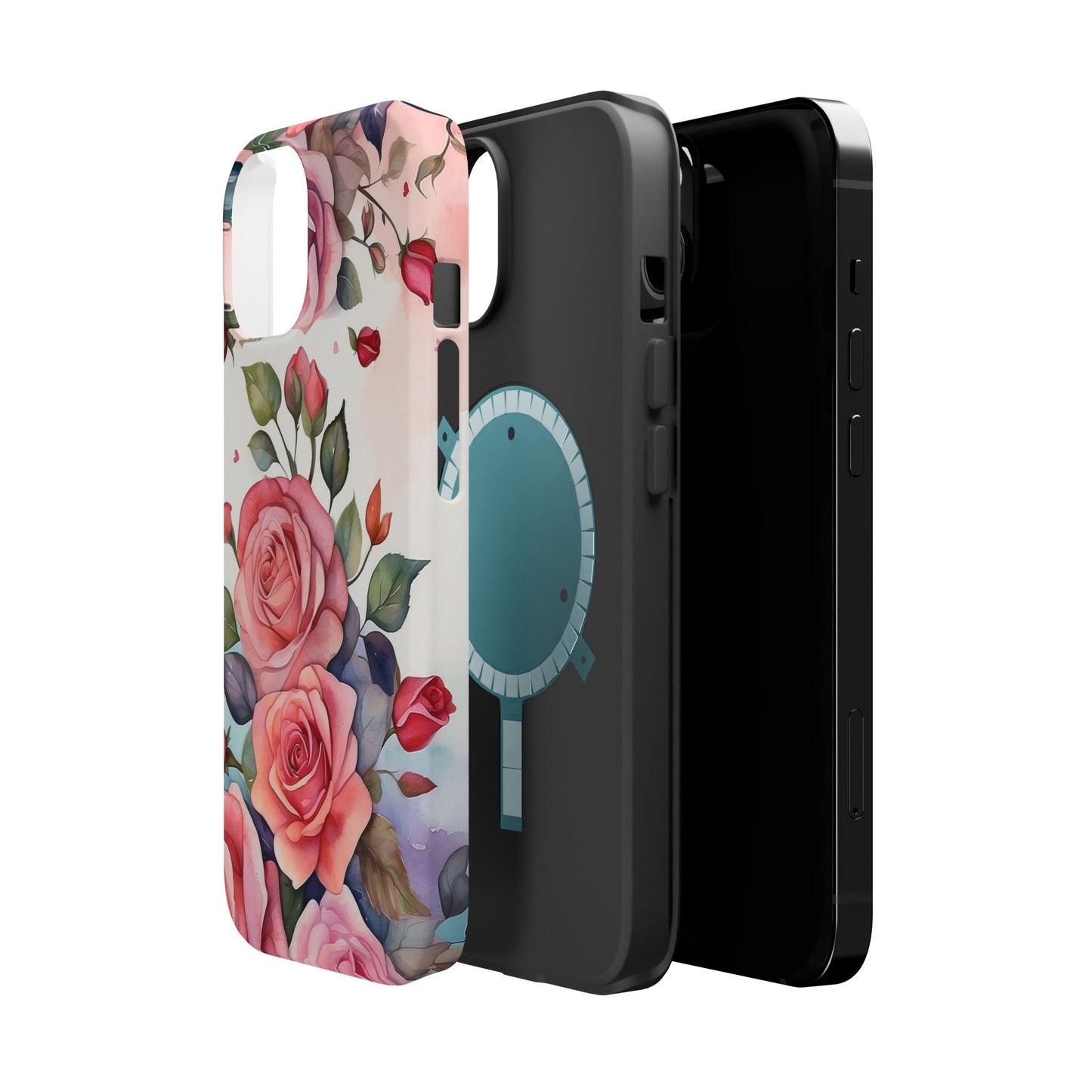 Floral Rose Magnetic Phone Case — Impact-Resistant Protective Cover