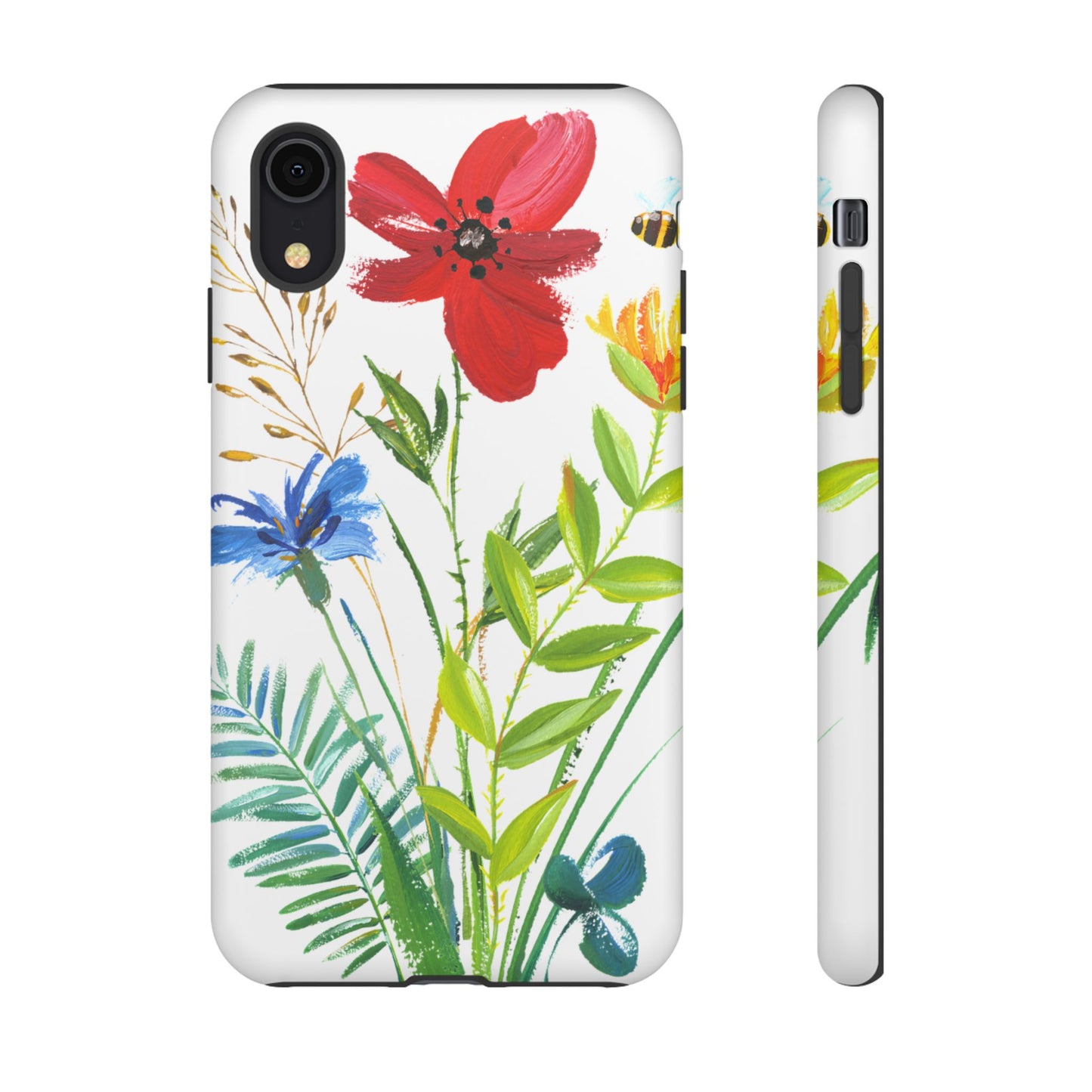 Floral Watercolor Tough Phone Case — Wildflower Bouquet Protective Cover