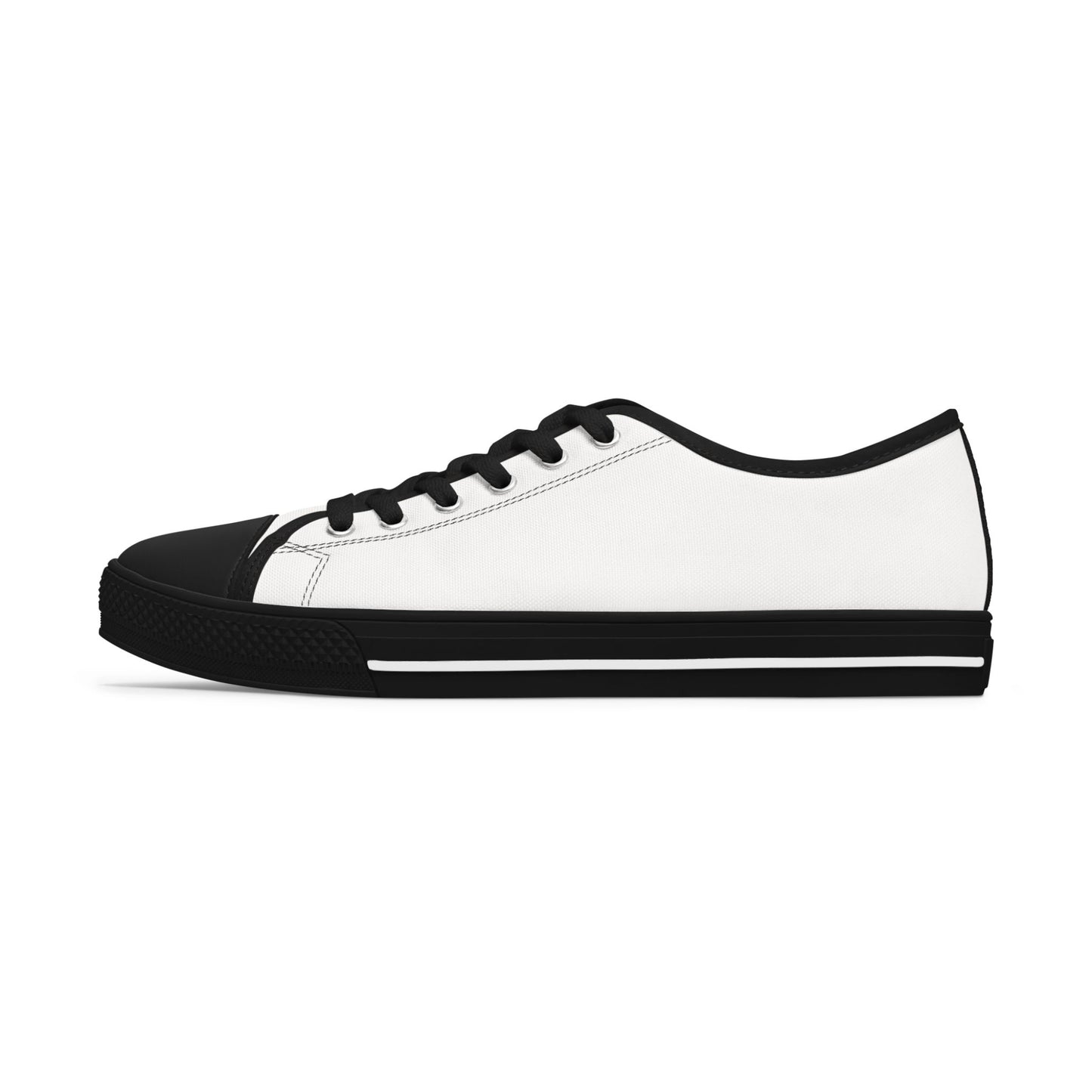 White Low Top Sneakers — Classic Women's Canvas Casual Shoes