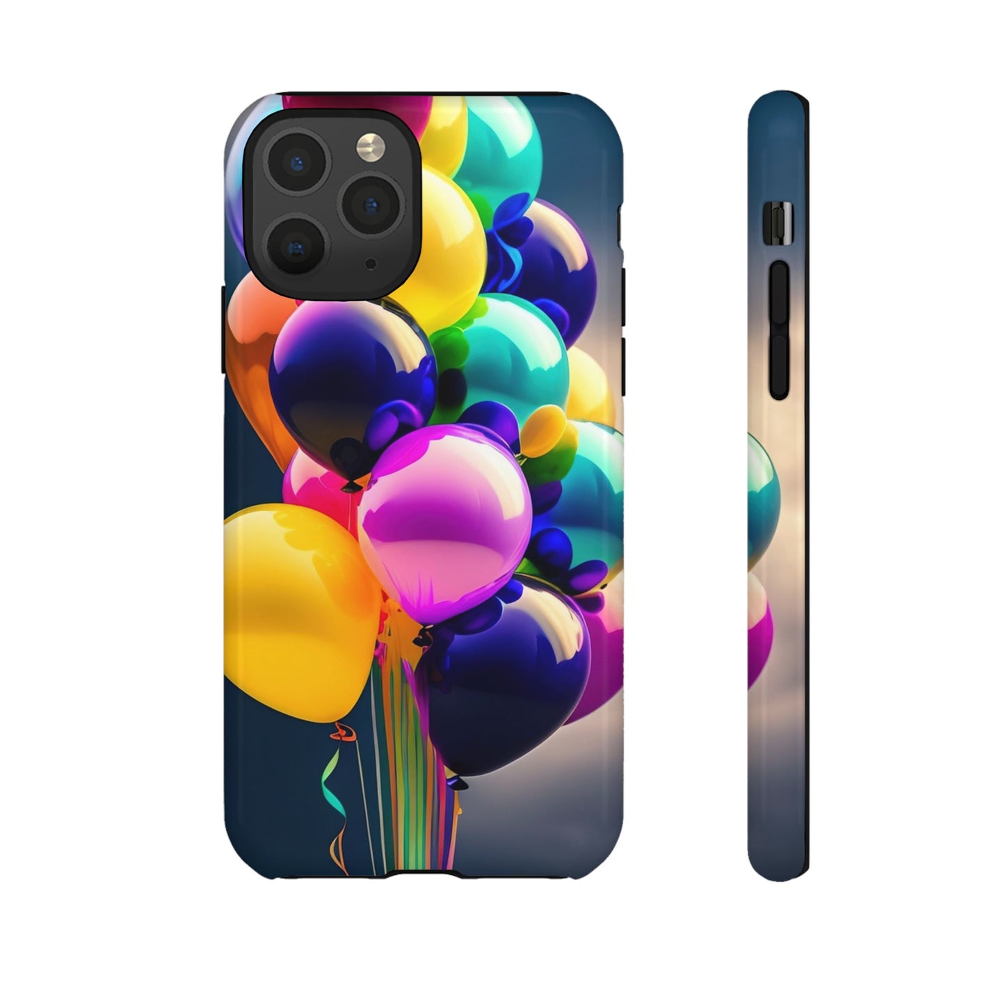 Colorful Balloon Tough Phone Case — Vibrant Party Balloons Protective Cover