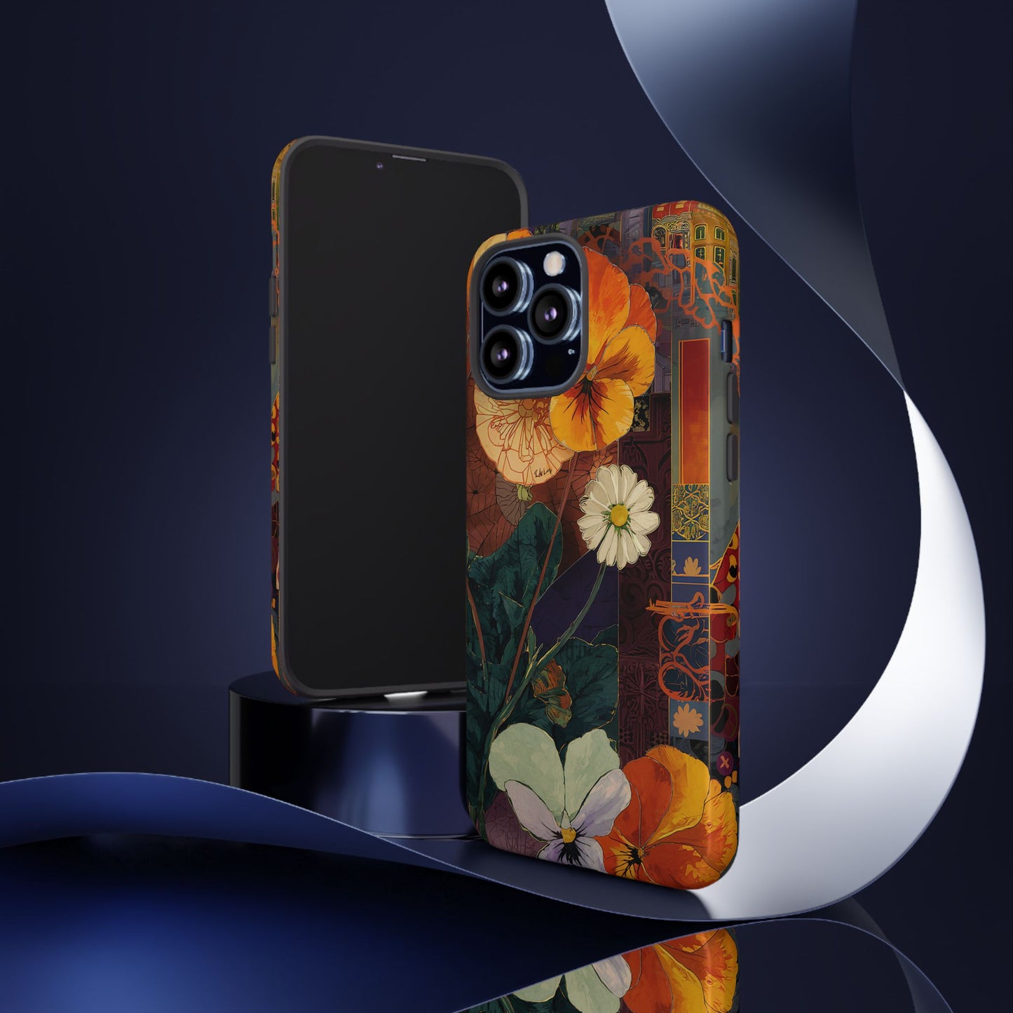 Floral Pansy Tough Phone Case — Vintage Botanical Protection