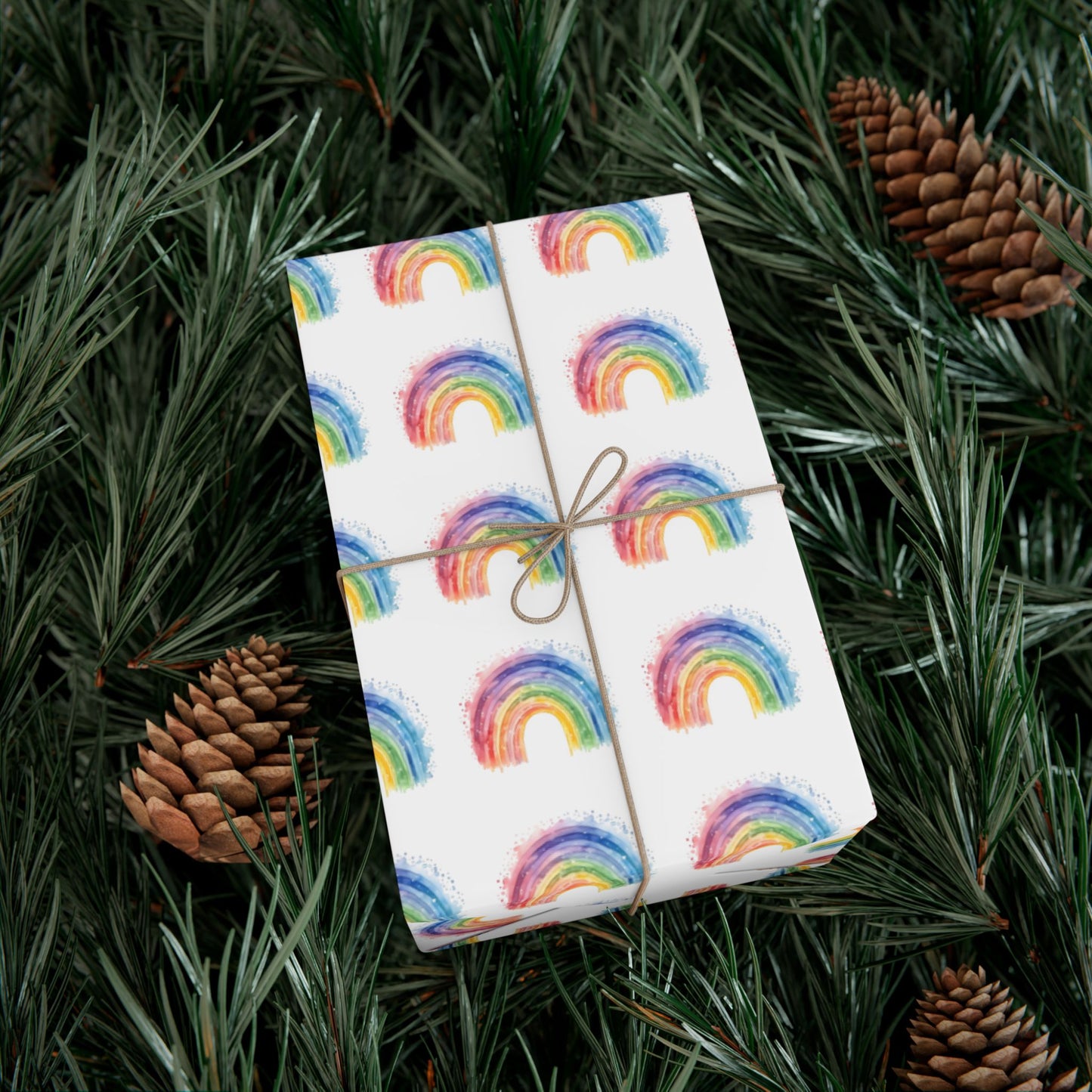 Rainbow Watercolor Gift Wrap Paper — Cheerful Rainbow Wrapping for Birthdays, Baby Showers & Pride