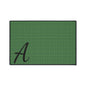 Monogram Heavy-Duty Floor Mat — Green Textured Doormat with Script "A"