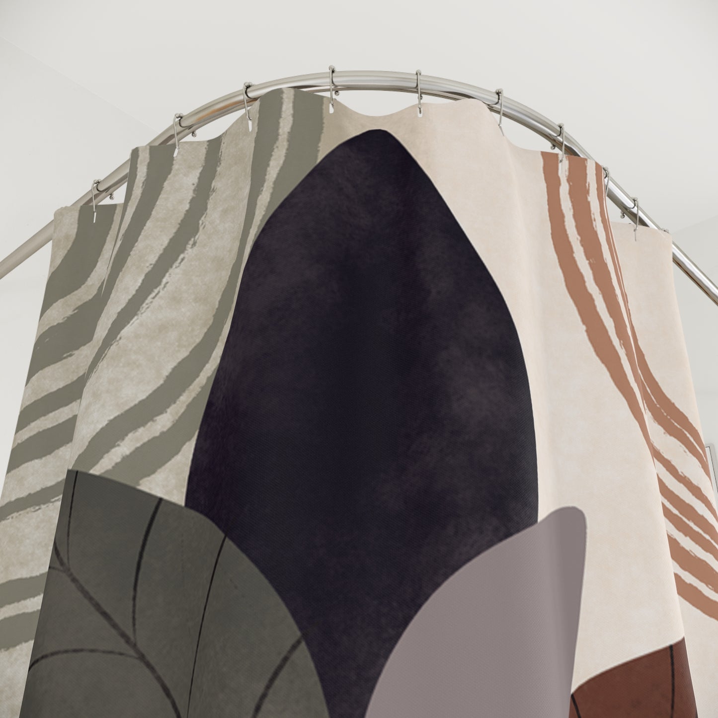 Boho Leaf Shower Curtain - Modern Bathroom Decor, Tropical Leaves, Eco-Friendly Design, Nature-Inspired Home, Gift for Her