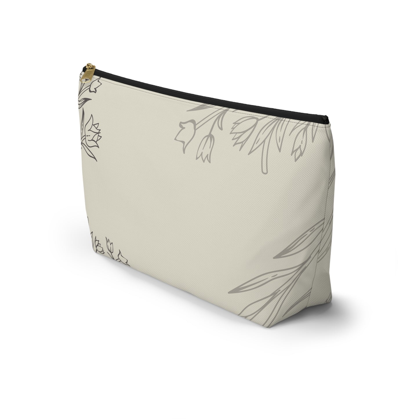 Floral Sketch Accessory Pouch — T‑Bottom Makeup & Travel Organizer