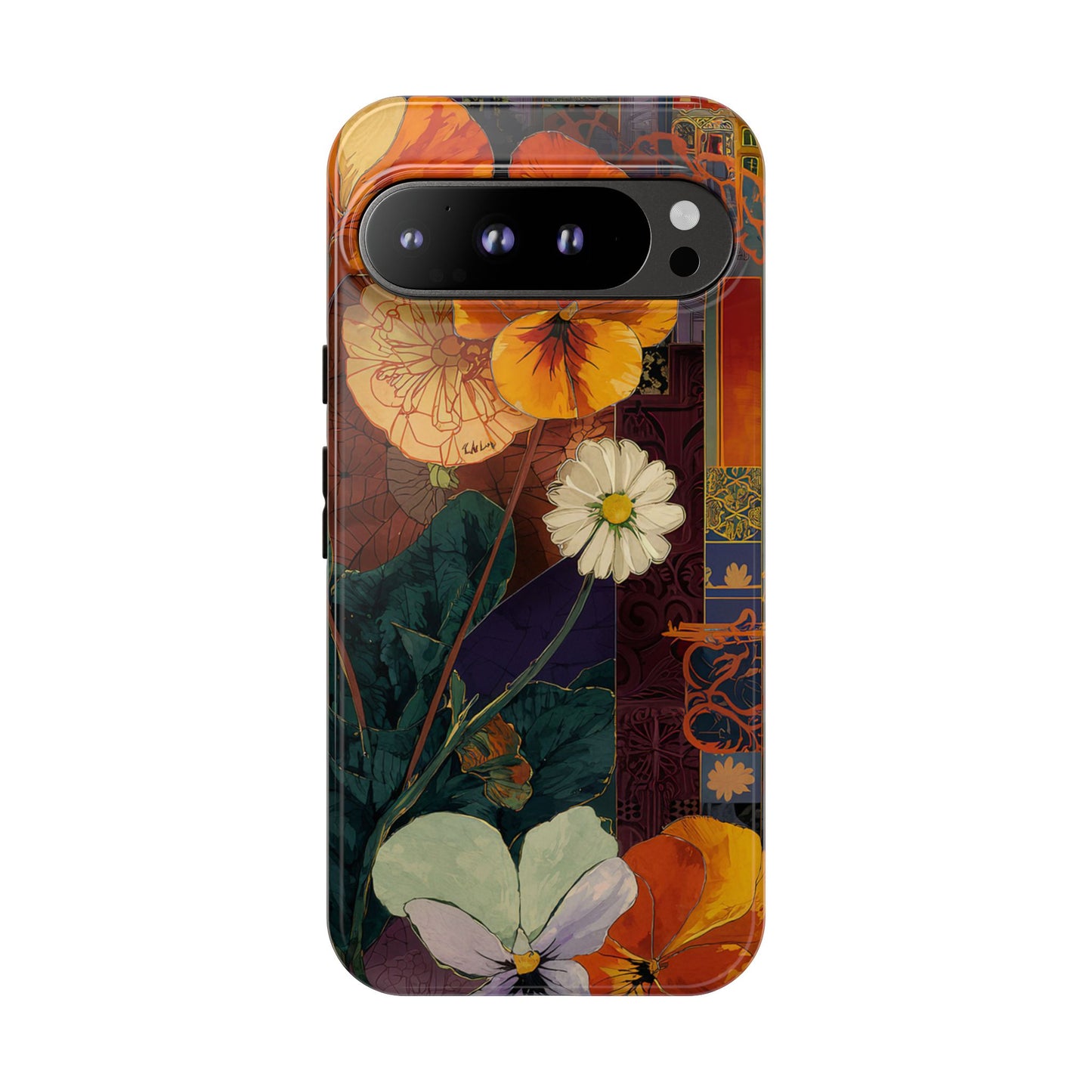 Floral Pansy Tough Phone Case — Vintage Botanical Protection
