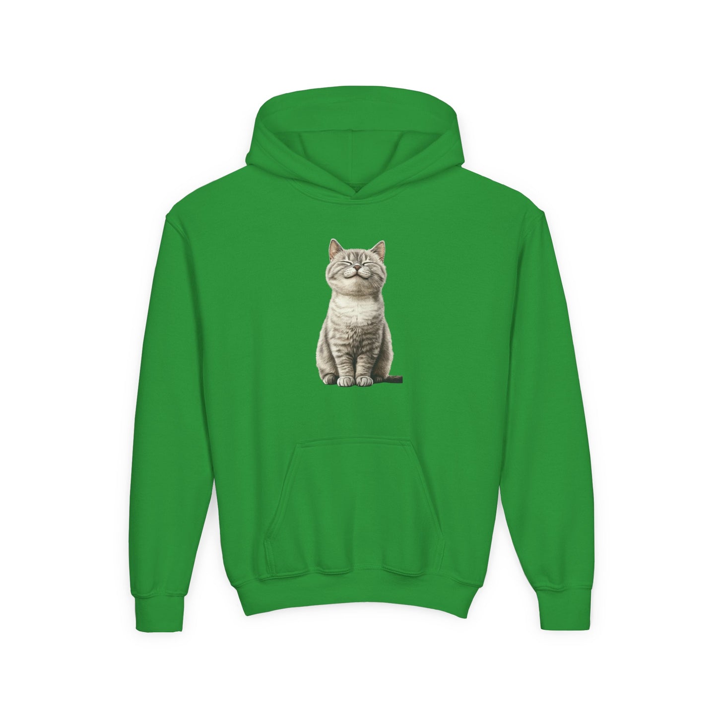 Kids Cat Hoodie – Cute Sitting Kitten Youth Hooded Sweatshirt