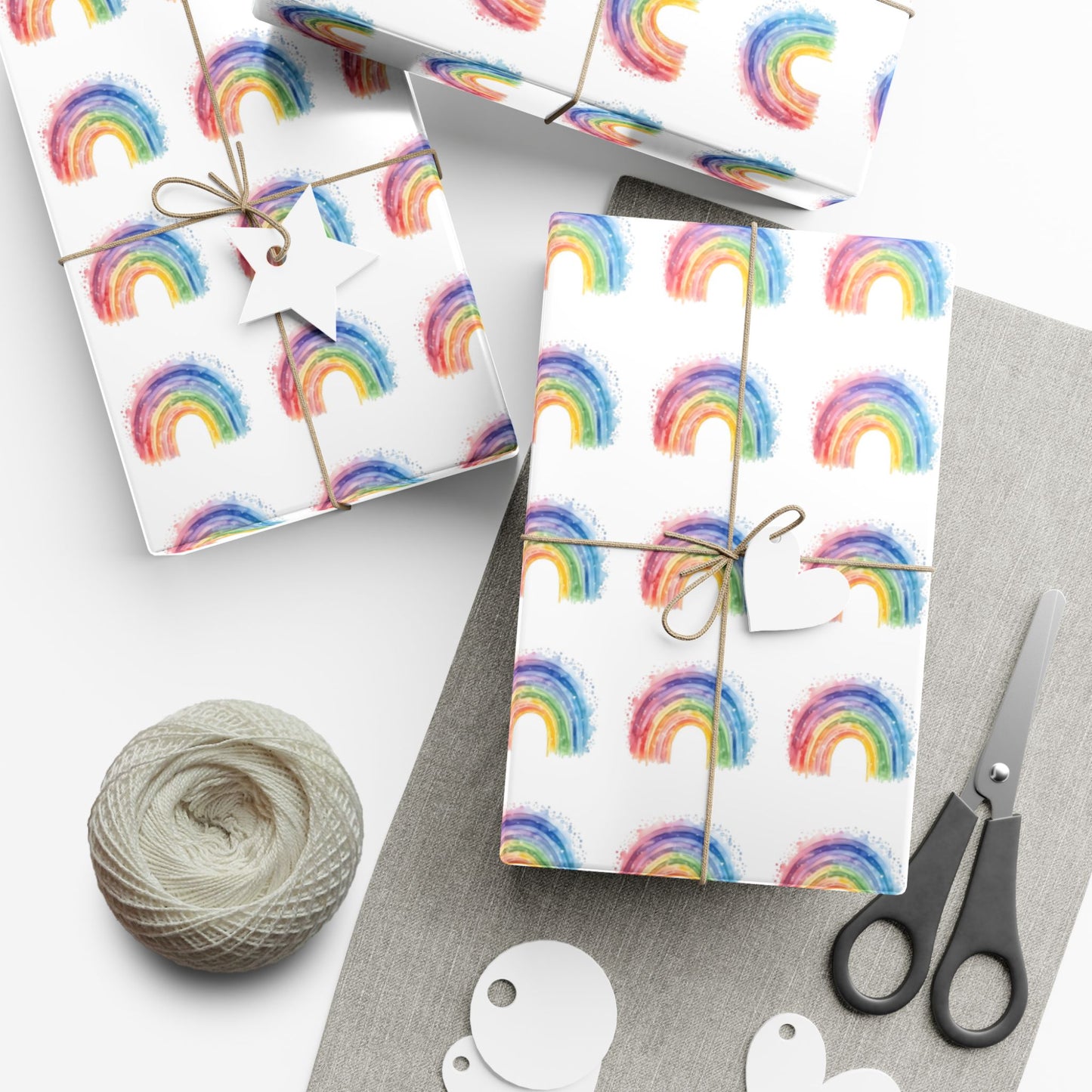 Rainbow Watercolor Gift Wrap Paper — Cheerful Rainbow Wrapping for Birthdays, Baby Showers & Pride