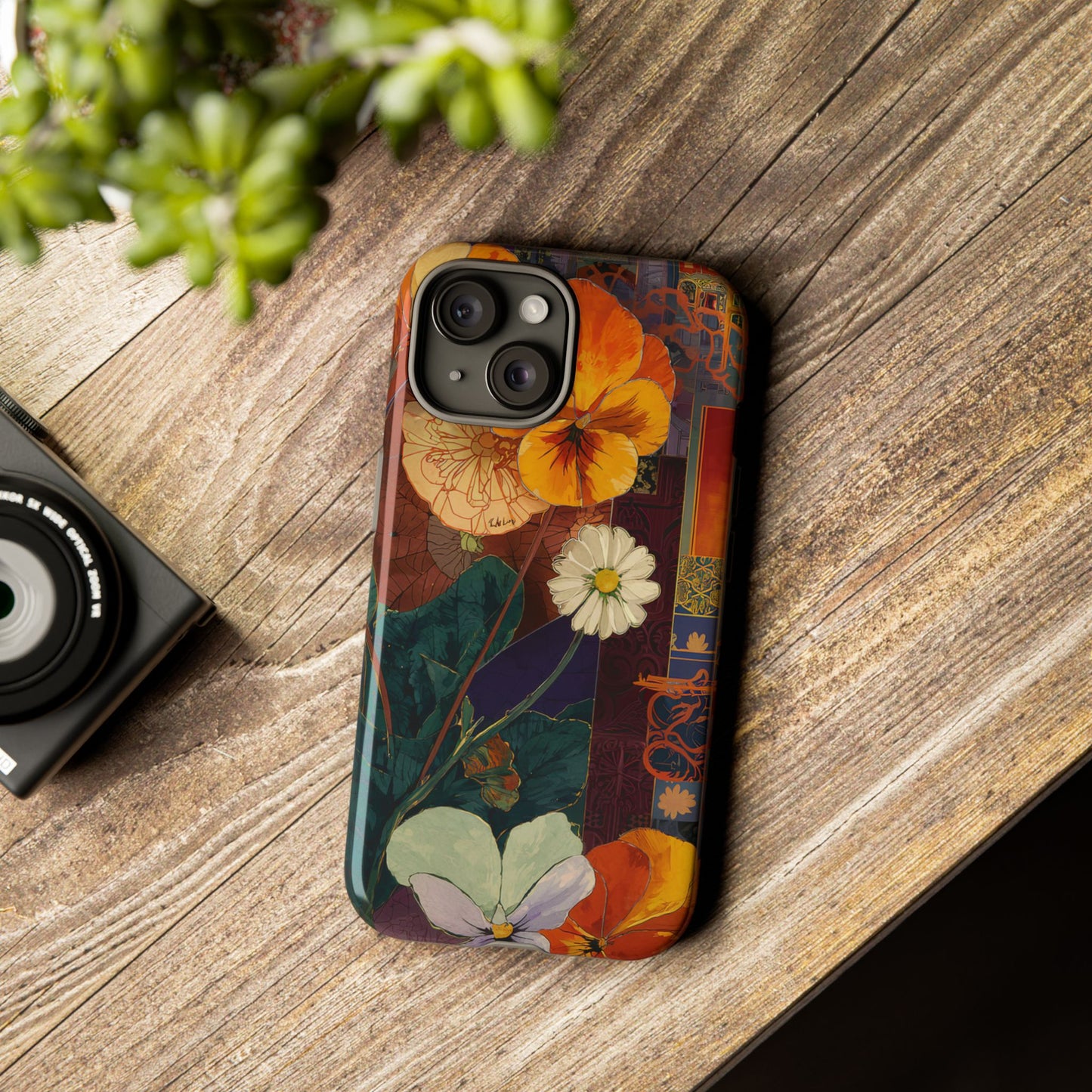Floral Pansy Tough Phone Case — Vintage Botanical Protection
