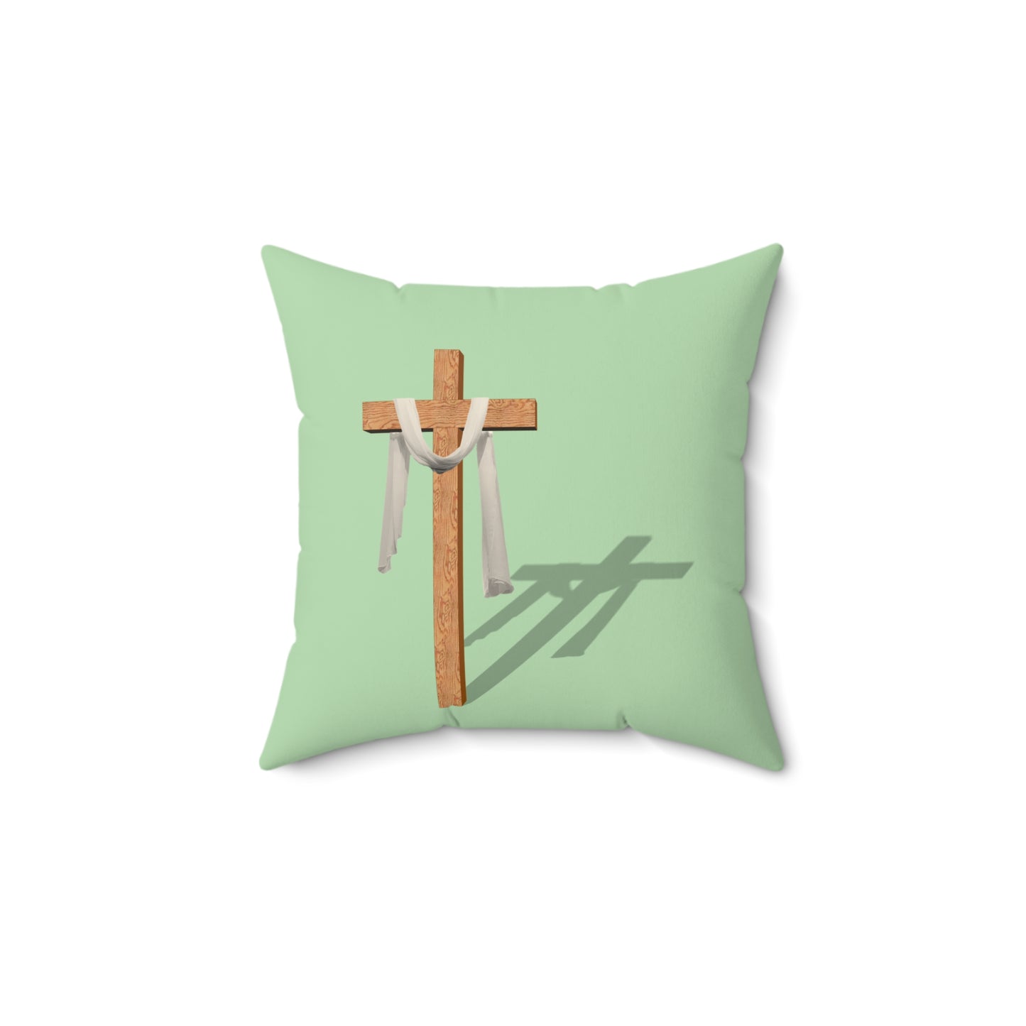 Inspirational Cross Pillow | Spun Polyester Square Cushion | Home Decor, Faith-Based Gift, Easter, Christian Art, Living Room Accent