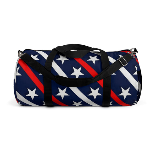 Patriotic Duffel Bag for Travel, Gym, Sports, Weekend Getaways, Star-Striped Carryall, Red White Blue Gym Bag