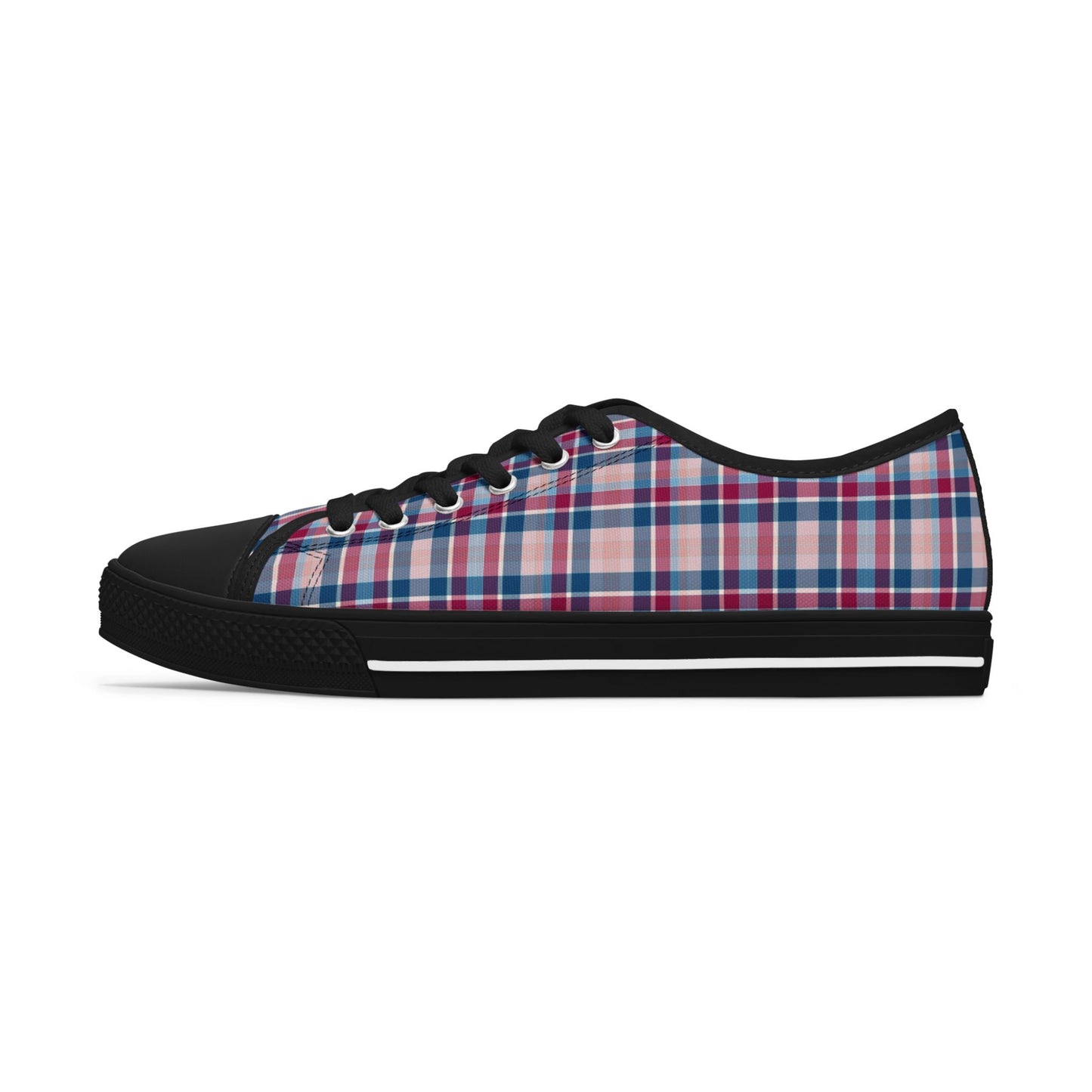 Plaid Low Top Sneakers — Casual Canvas Shoes