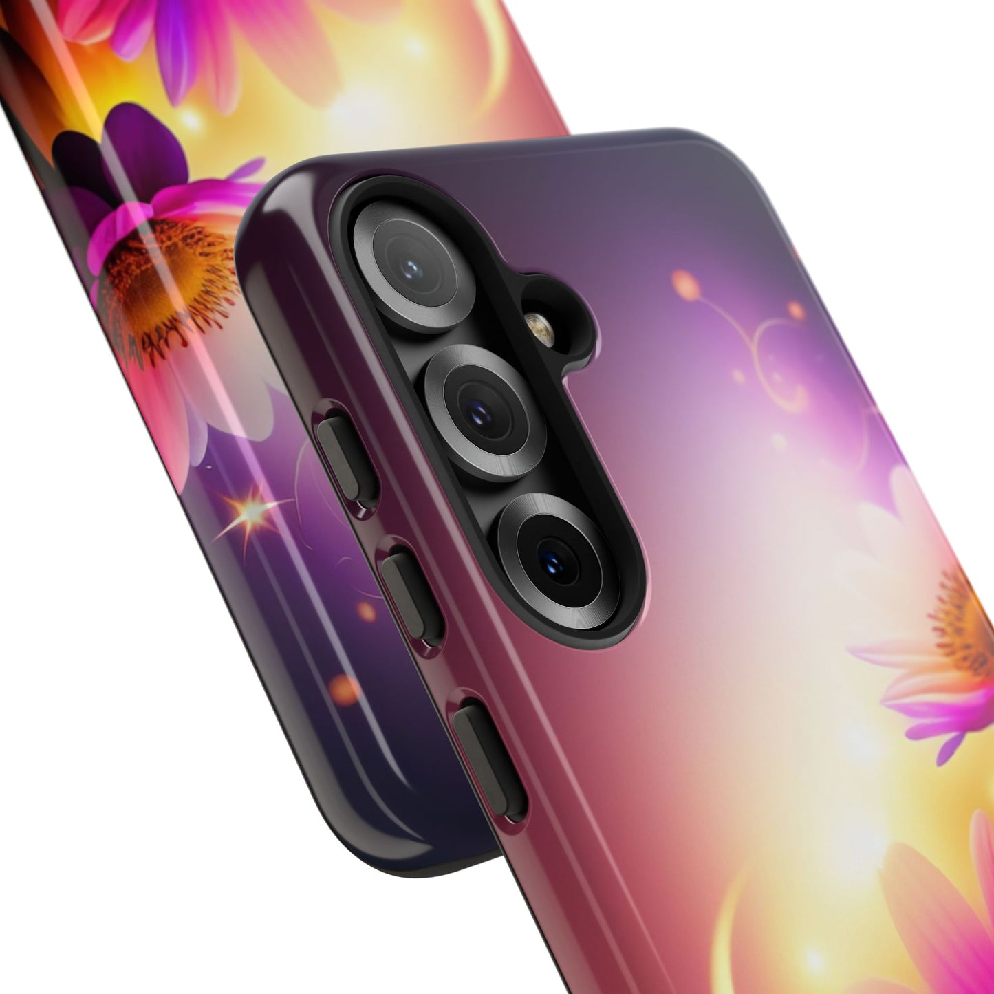 Floral Moonlight Phone Case – Purple Daisy Protective Cover