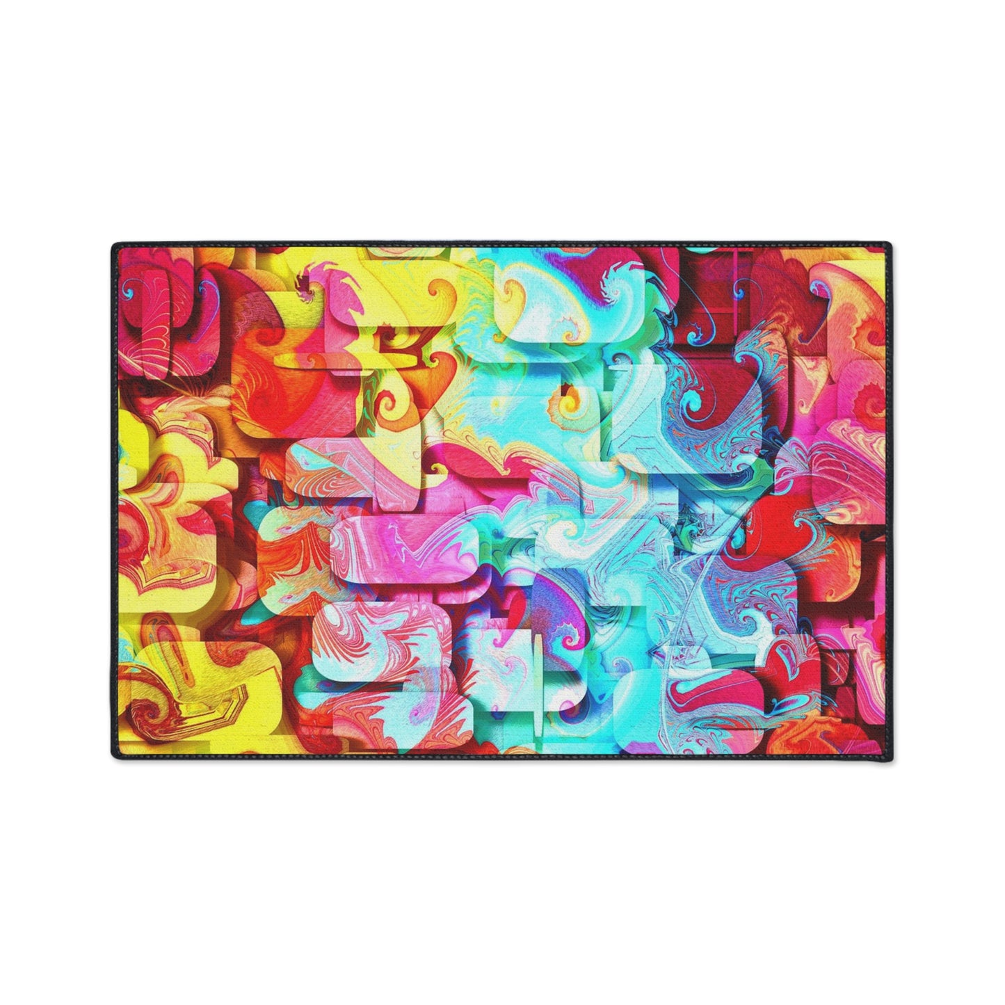 Abstract Color Splash Floor Mat — Heavy Duty Non‑Slip Door Rug
