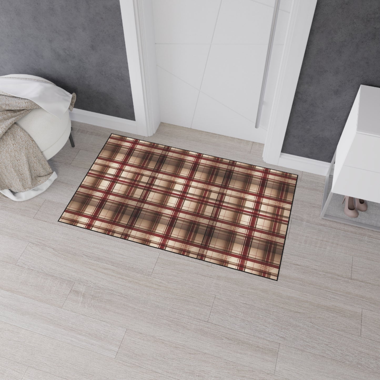 Plaid Floor Mat — Heavy-Duty Non-Slip Rug for Entryway, Kitchen & Mudroom