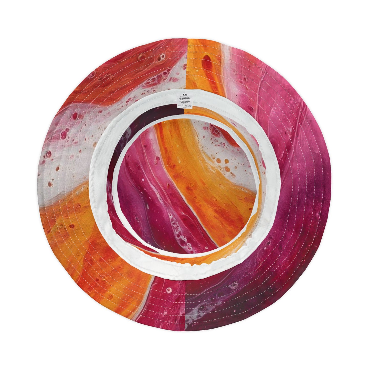 Abstract Sunset Swirl Bucket Hat — Colorful Art AOP Summer Hat