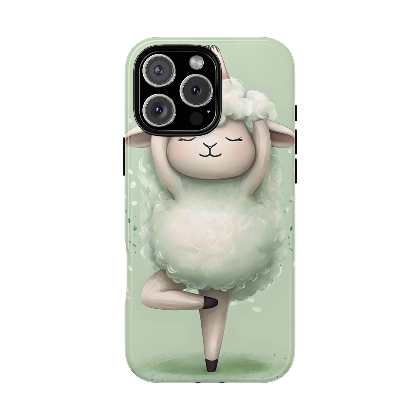 Cute Yoga Sheep Phone Case — Pastel Lamb Ballerina Protective Cover
