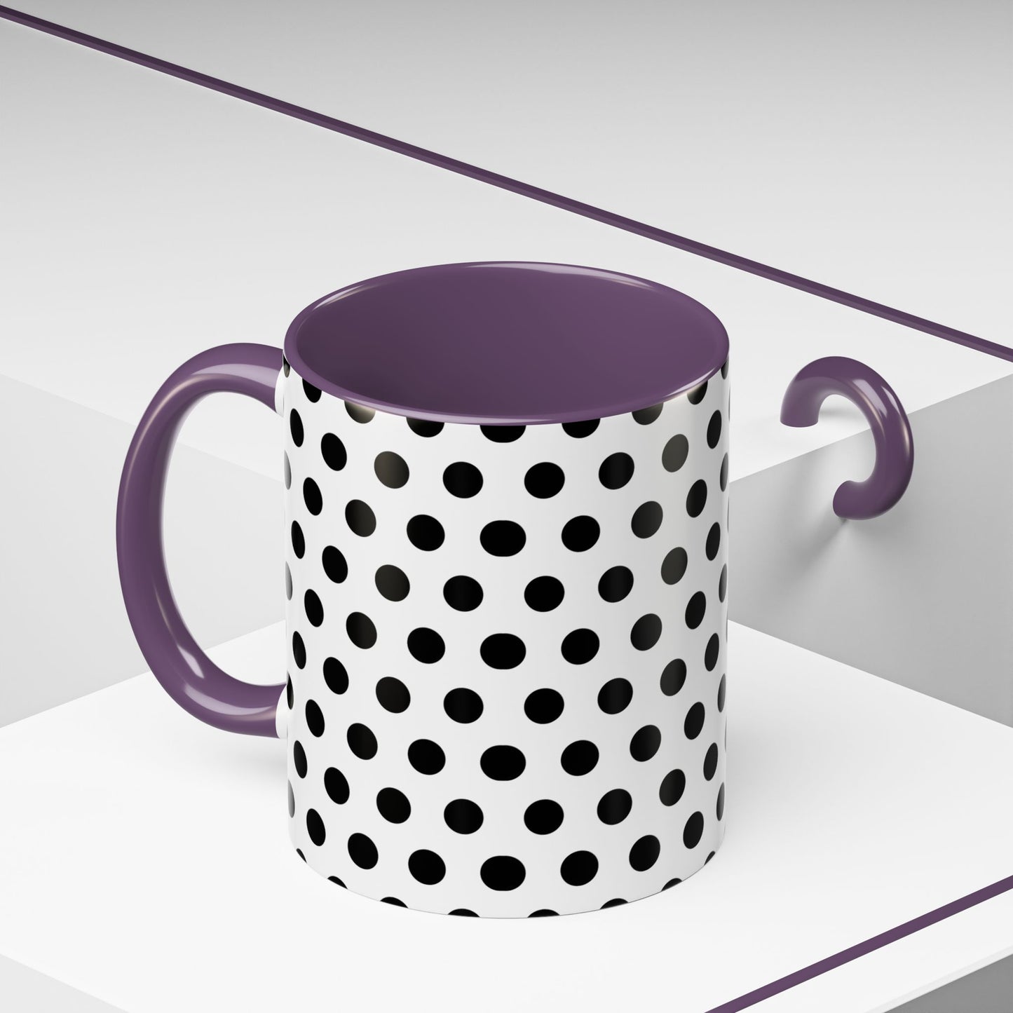 Elegant Polka Dot Mug - Stylish Coffee Cup for Home, Office, Gift for Birthdays, Anniversaries, Holidays, Unique Drinkware