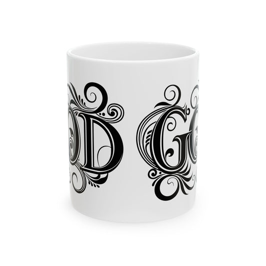 Elegant God Mug for Coffee Lovers, Inspirational Gift, Home Decor, 11oz, 15oz, Spiritual Drinkware, Religious Mug