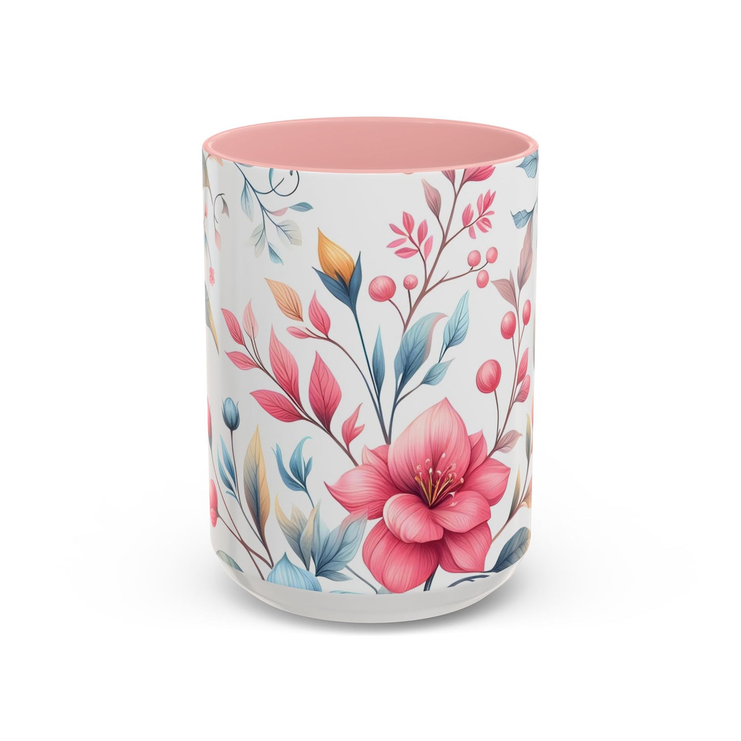 Floral Accent Coffee Mug - Perfect Gift for Tea Lovers, Home Decor, Kitchen Accessories, Mother's Day, Coffee Enthusiasts