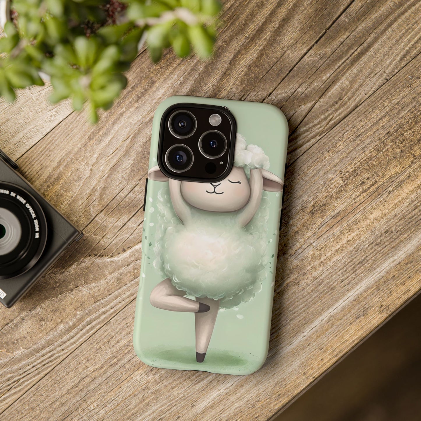 Cute Yoga Sheep Phone Case — Pastel Lamb Ballerina Protective Cover