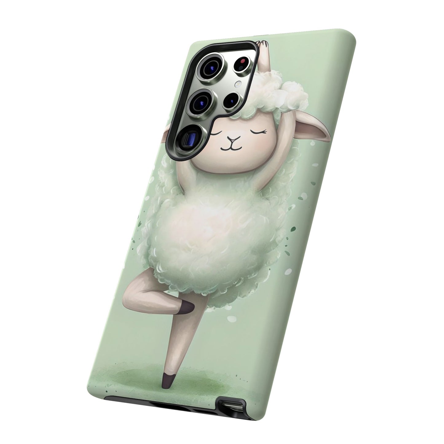 Cute Yoga Sheep Phone Case — Pastel Lamb Ballerina Protective Cover