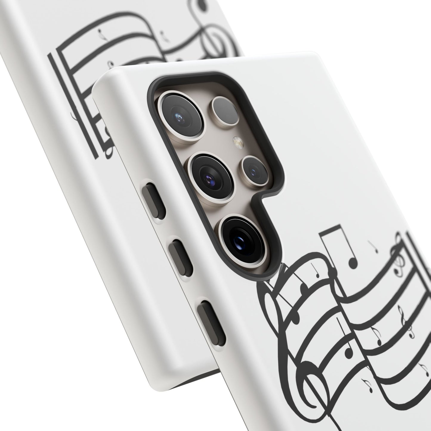Musical Notes Phone Case — Black Treble Clef Music Staff Tough Case