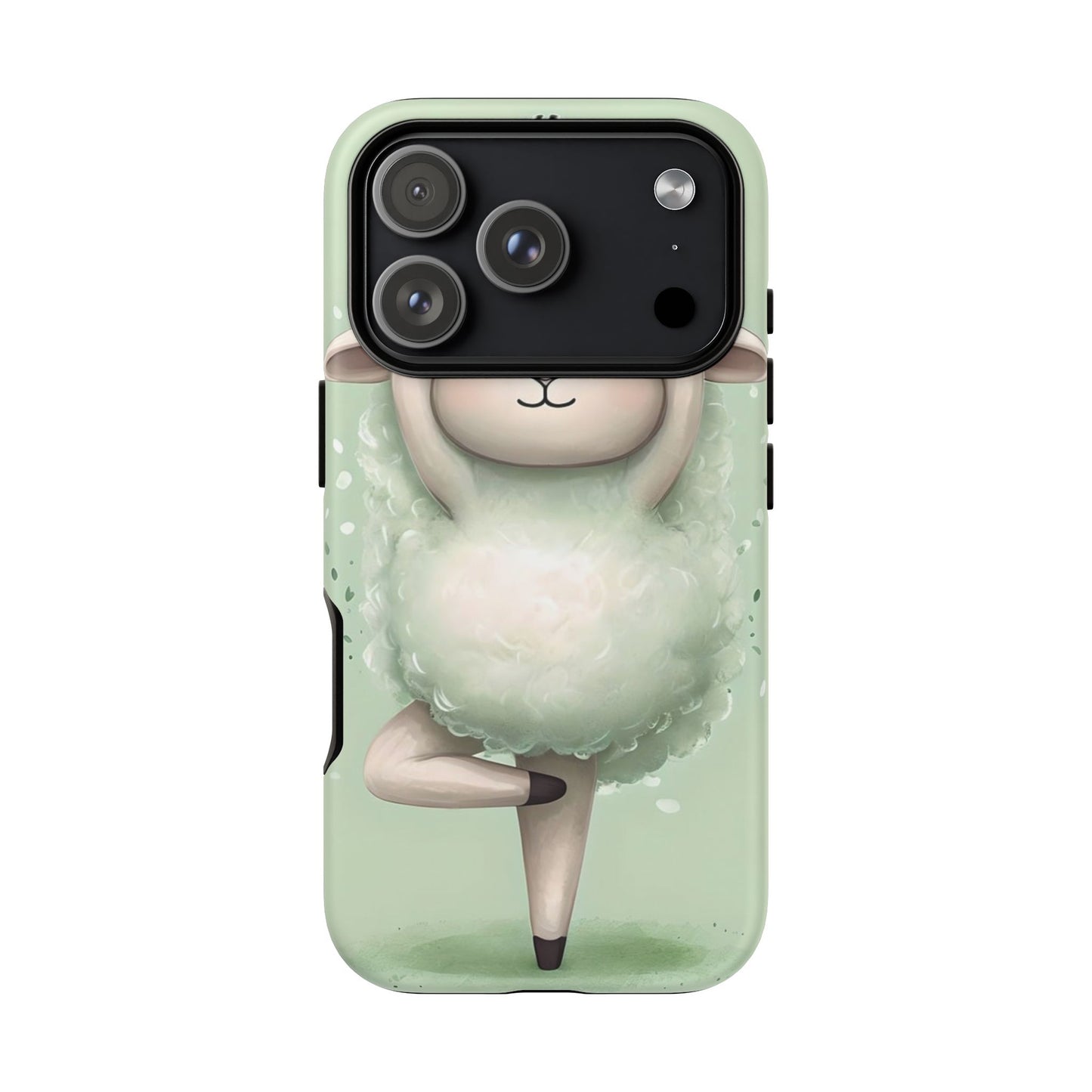Cute Yoga Sheep Phone Case — Pastel Lamb Ballerina Protective Cover