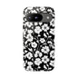 Floral Noir Tough Phone Case — Black & White Flower Protective Cover
