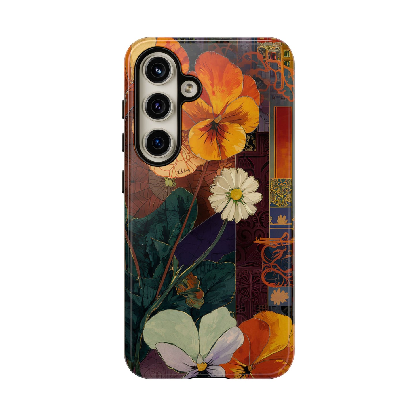 Floral Pansy Tough Phone Case — Vintage Botanical Protection