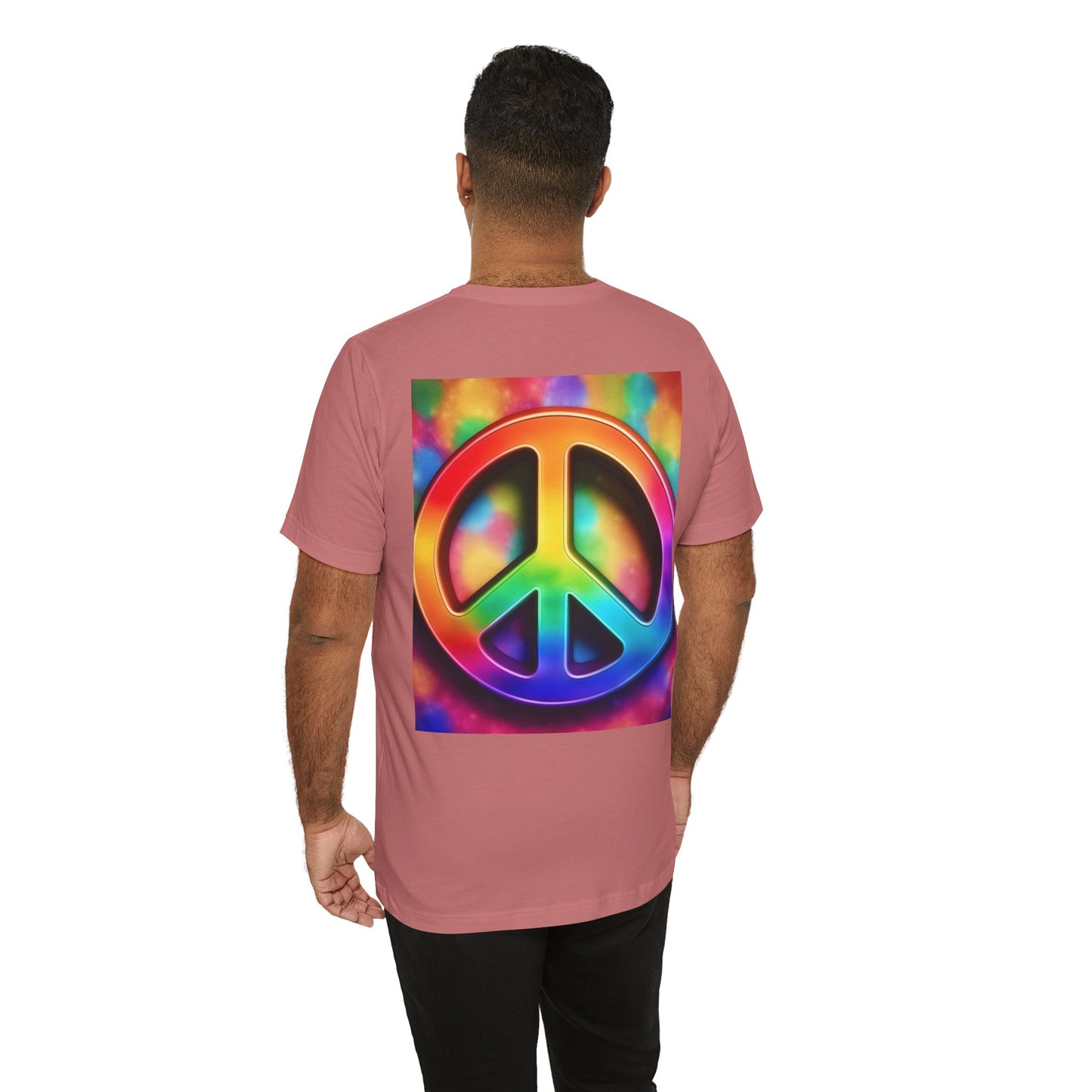 Peace Sign Tie-Dye Tee — Rainbow Hippie Peace Symbol T-Shirt